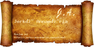 Jerkó Annamária névjegykártya